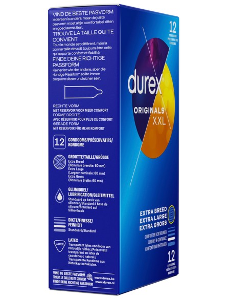 Préservatifs Durex Originals XXL x12 Préservatifs Durex Originals XXL x12