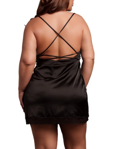 Robe Fendue Grande Taille Krystal Noir