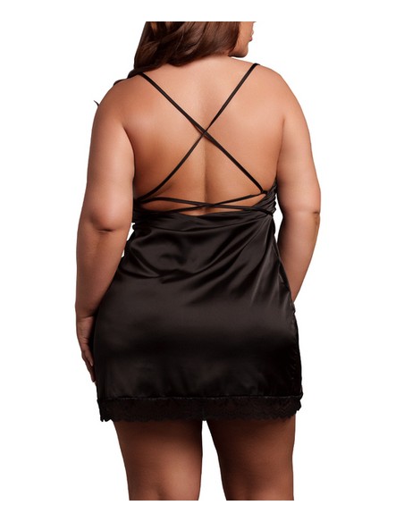 Robe Fendue Grande Taille Krystal Noir