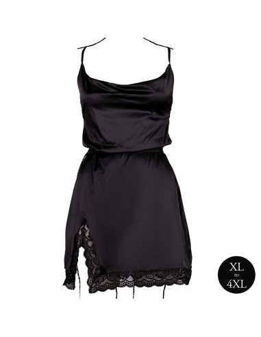 Robe Fendue Grande Taille Krystal Noir