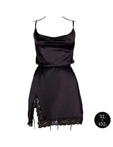 Robe Fendue Grande Taille Krystal Noir