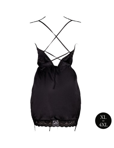 Robe Fendue Grande Taille Krystal Noir