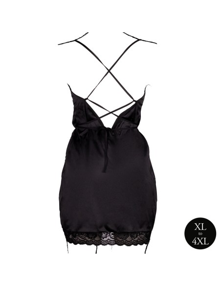 Robe Fendue Grande Taille Krystal Noir