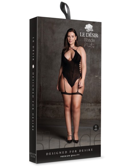 Body avec Porte-Jarretelles Grande Taille Shade Metis Noir