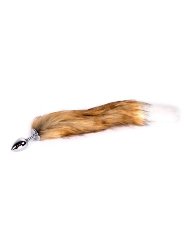 Plug Queue de renard Fox 6 x 2.7cm Beige-Blanc