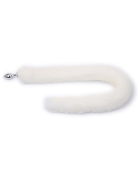 Plug avec queue Fourrure 7 x 3.4 cm Blanc