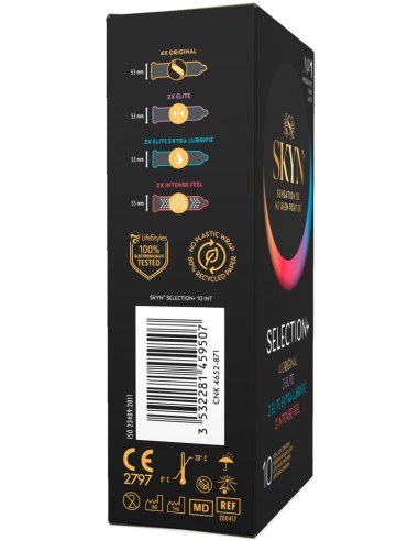 Pack Préservatifs Sans Latex Skyn Selection+ 53mm x10