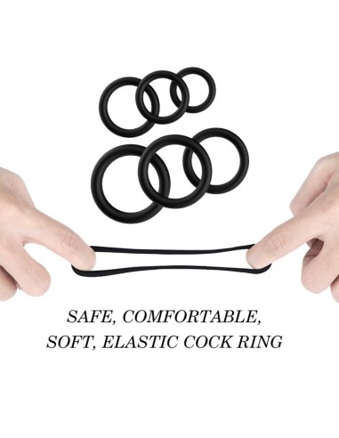 Lot de 6 Cockrings en silicone Stay Strong