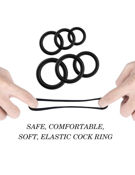 Lot de 6 Cockrings en silicone Stay Strong