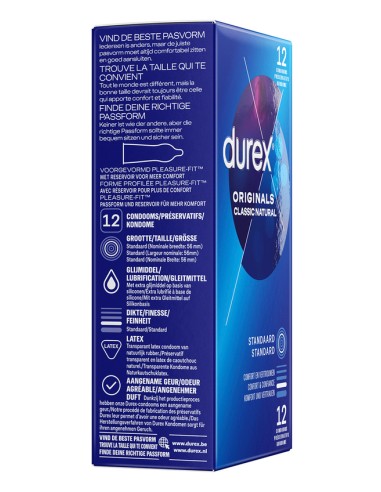 Préservatifs Durex Originals Natural 56mm x12