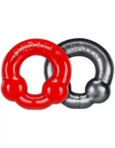 Pack Cockrings Ultraballs Oxballs Gris - Rouge