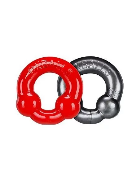 Pack Cockrings Ultraballs Oxballs Gris - Rouge Pack Cockrings Ultraballs Oxballs Gris - Rouge