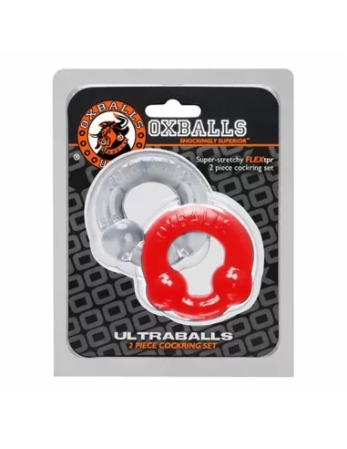 Pack Cockrings Ultraballs Oxballs Gris - Rouge