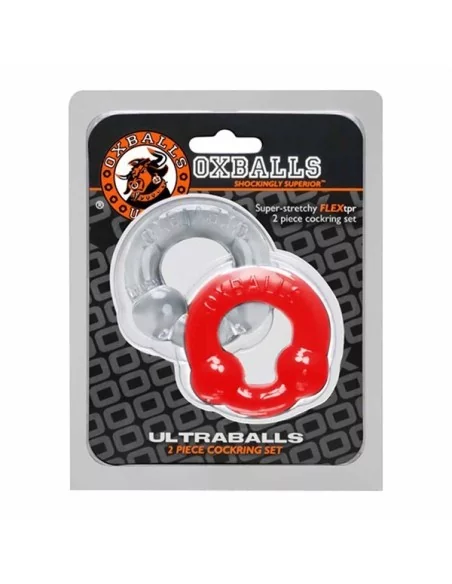 Pack Cockrings Ultraballs Oxballs Gris - Rouge Pack Cockrings Ultraballs Oxballs Gris - Rouge