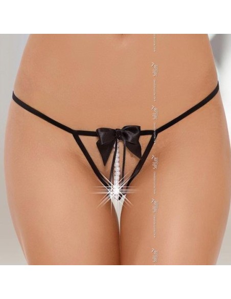 String avec perles AZZURA - Noir