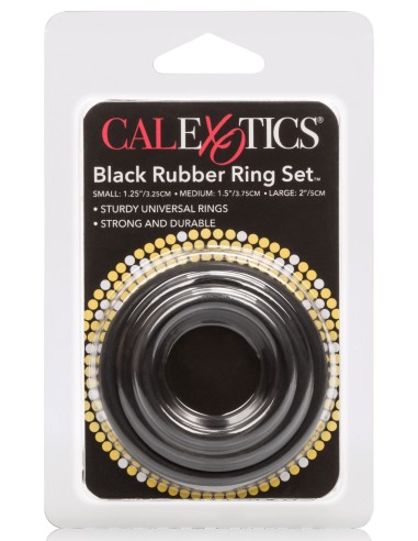 Lot de 3 Cockrings souples Rubber Rings Noir
