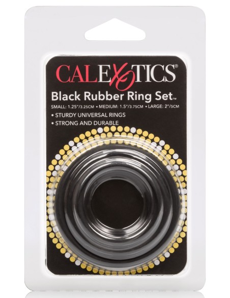 Lot de 3 Cockrings souples Rubber Rings Noir