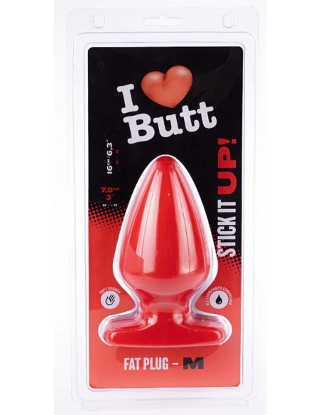 Plug Fat M I Love Butt 14 x 7.5 cm Rouge