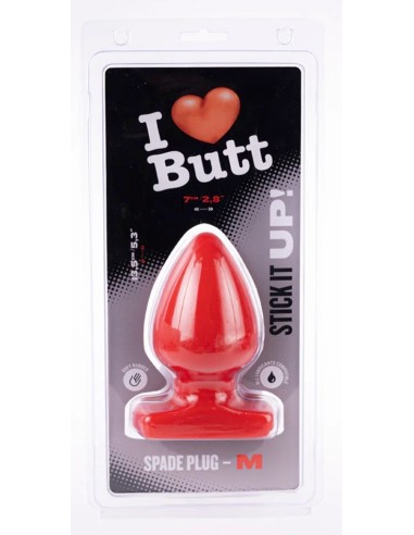 Plug Spade M I Love Butt 11 x 6.7 cm Rouge