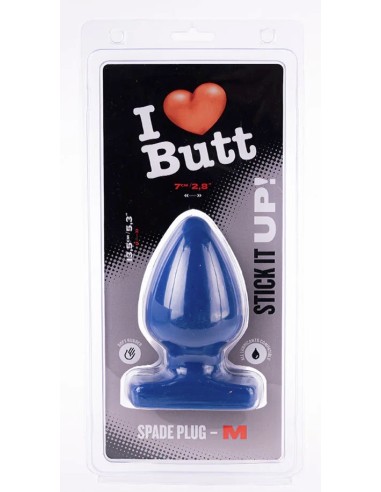 Plug Spade M I Love Butt 11 x 6.7 cm Bleu