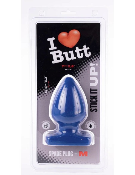 Plug Spade M I Love Butt 11 x 6.7 cm Bleu