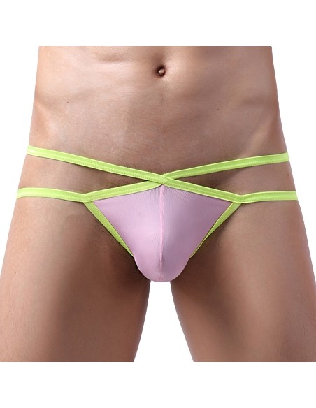 Jockstrap Bellicross Rose-Jaune fluo