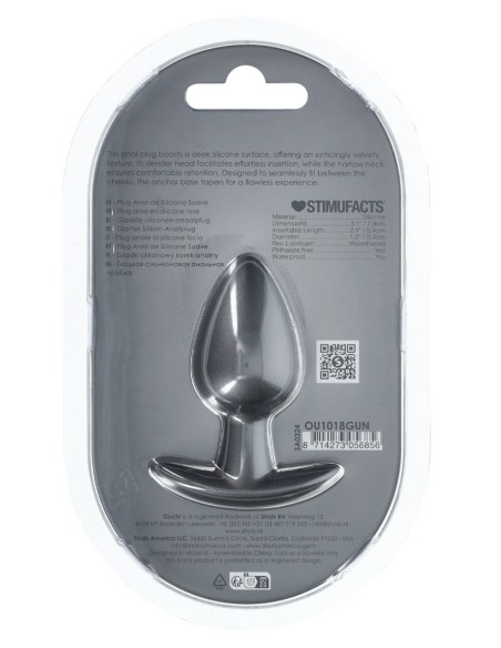 Plug Metally M 6.5 x 3.3cm Gris - PLUG ANAL SILICONE - 5
