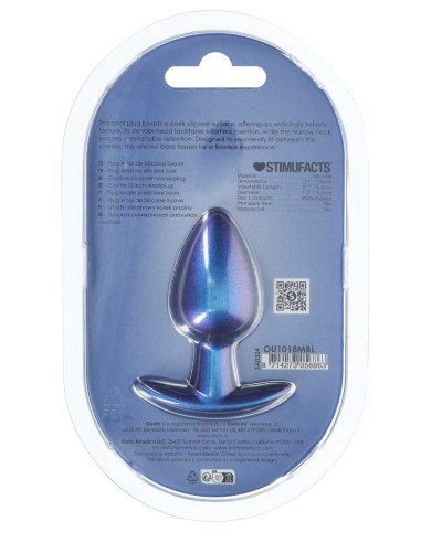 Plug Metally M 6.5 x 3.3cm Bleu - PLUG ANAL SILICONE - 5