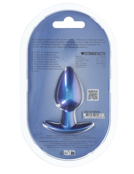 Plug Metally M 6.5 x 3.3cm Bleu - PLUG ANAL SILICONE - 5