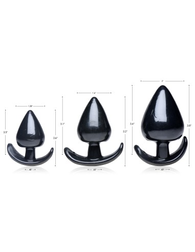 Lot de 3 plugs Spades Noir