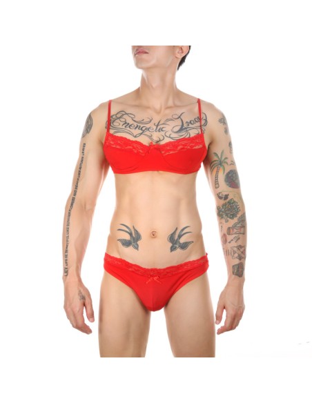Ensemble Slip et Bra Tarmina Rouge Ensemble Slip et Bra Tarmina Rouge