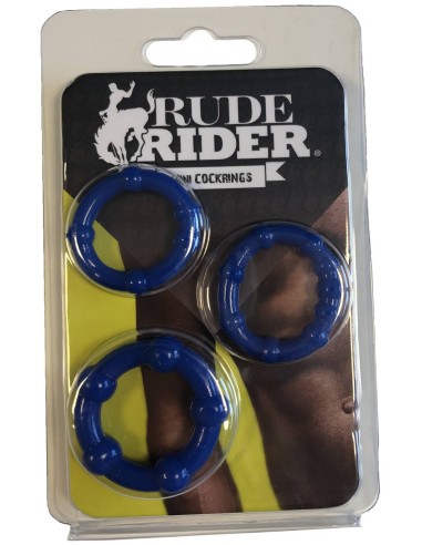 Pack de 3 mini cockrings souples bleus
