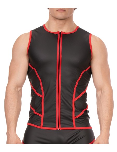 Veste sans manche Robin Noir-Rouge
