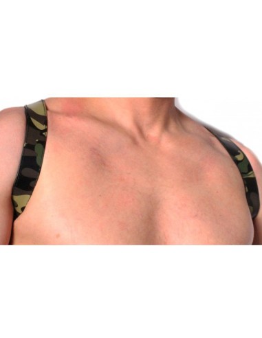 Harnais en cuir Camouflage - Acc. CHROME - CROSS - THE RED S/M