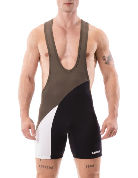 Body Singlet Luckenwalde Kaki-Noir-Blanc