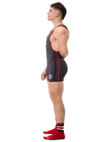 Combi Singlet Allan Anthracite-Rouge