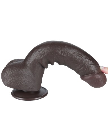 Gode avec Bourses Sliding Skin 18 x 4.7cm Noir