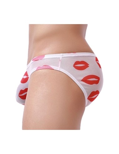 Slip sexy Kiss Lips Blanc