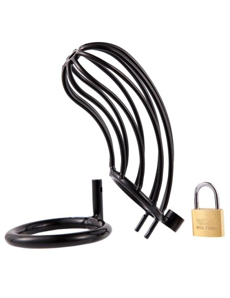 Cage de Chasteté en métal Grille 12 x 3.5cm | Anneau 50mm Noir Cage de Chasteté en métal Grille 12 x 3.5cm | Anneau 50mm Noir