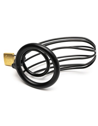 Cage de Chasteté en métal Grille 12 x 3.5cm | Anneau 50mm Noir