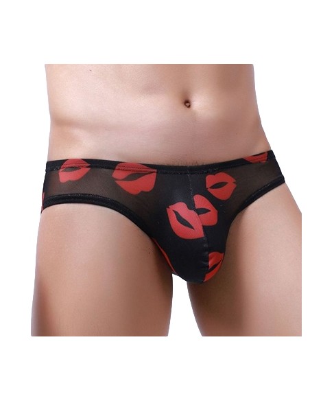 Slip sexy Kiss Lips Noir