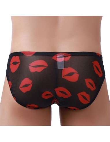Slip sexy Kiss Lips Noir