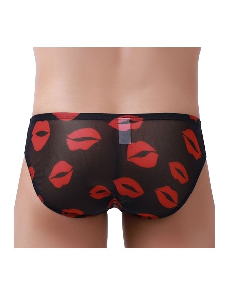 Slip sexy Kiss Lips Noir