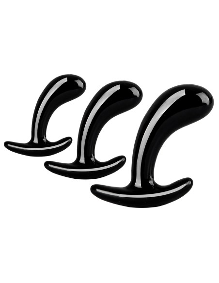 Kit de 3 Plugs Curved Three 11 x 3.5cm Noir