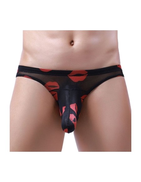 Slip Trompe Kiss Lips Noir