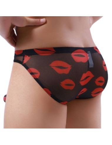 Slip Trompe Kiss Lips Noir
