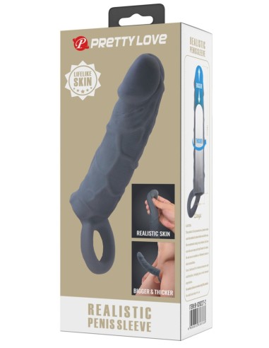 Gaine de pénis Realtick 16 x 3.8 cm Grise - Gaines Pénis - 2