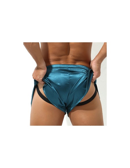 Short avec Jock Slit Bleu