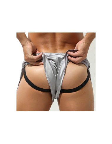 Short avec Jock Slit Argenté