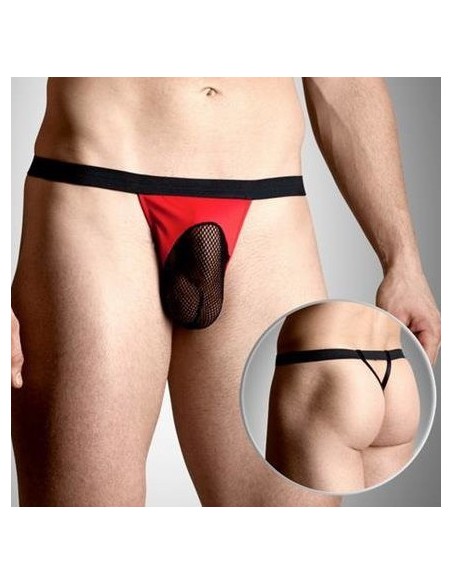 String Homme Mesh Rouge